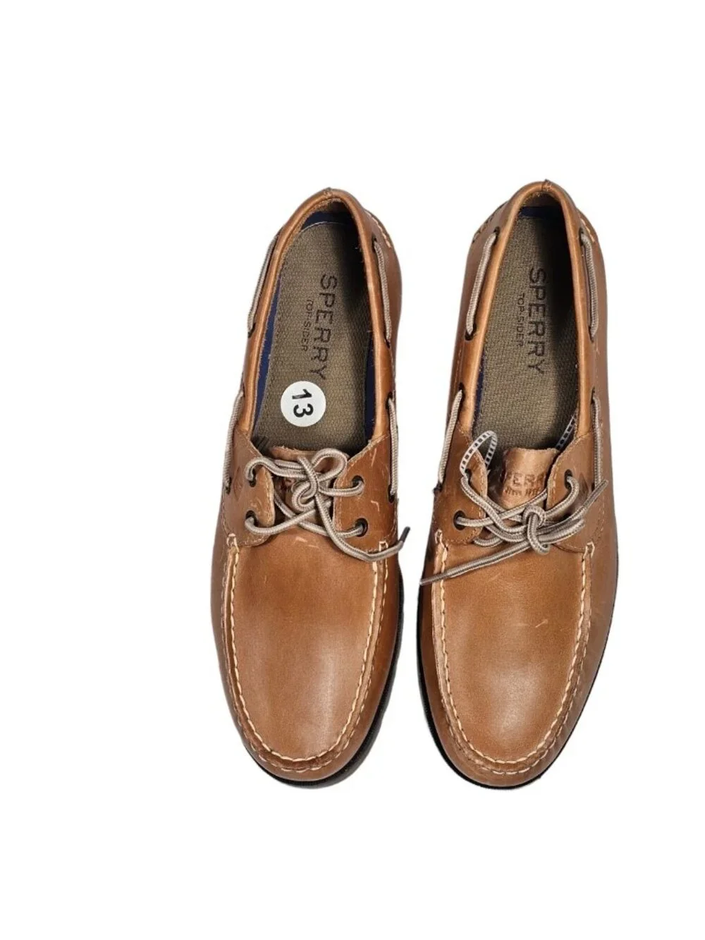 Sperry Top Sider Leeward 2 Eye Mens 13 EU 46 Sahara Brown Leather Shoes NWOB